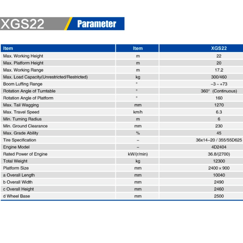 Teleskopiske bomlifte XGS22